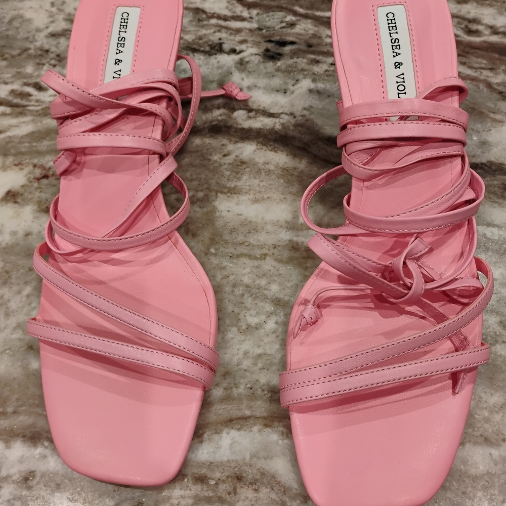Chelsea & Violet Pink Strappy Heels